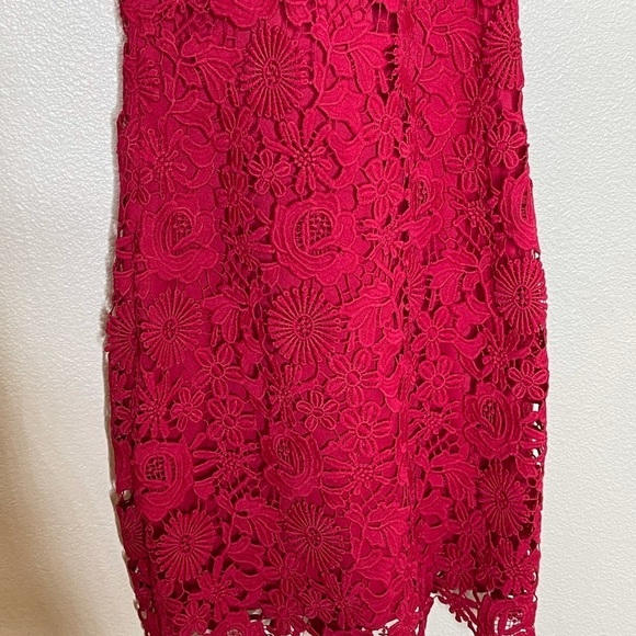 NEW LULUS Love Poem Magenta Lace Mini Dress - Picture 8 of 12